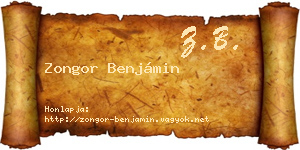 Zongor Benjámin névjegykártya