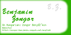 benjamin zongor business card